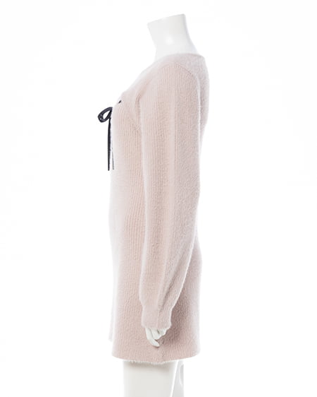 INGNI（イング） フェザーデコルテオープンニットワンピース ﾋﾟﾝｸ