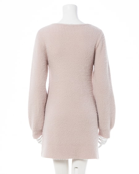 INGNI（イング） フェザーデコルテオープンニットワンピース ﾋﾟﾝｸ