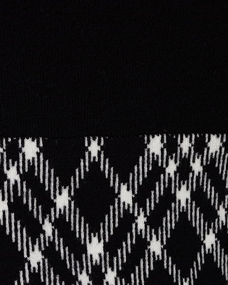 INGNI（イング） デコルテオープンチェック柄切替ニットワンピース ｸﾛｵﾌ/ﾁｪｯｸ