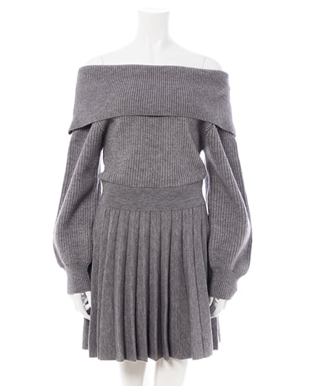 INGNI（イング） オフショルニットワンピース ｸﾞﾚｰ