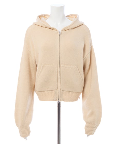 INGNI（イング） エコファー付ニットパーカー ﾍﾞｰｼﾞｭ