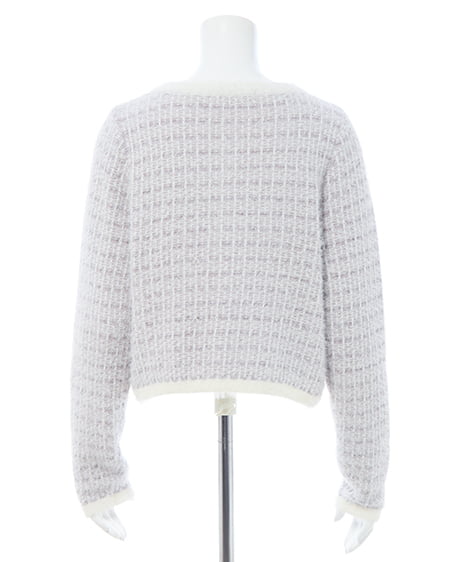 INGNI（イング） フェザーツイードニットカーディガン ｵﾌﾎﾜｲﾄ/ｸﾞﾚｰｼﾞｭ