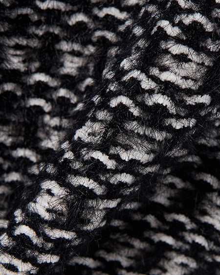 INGNI（イング） フェザーツイードニットカーディガン ｸﾛ/ｵﾌﾎﾜｲﾄ