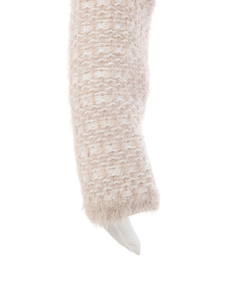 INGNI（イング） フェザーツイードニットカーディガン ﾍﾞｰｼﾞｭ/ｵﾌﾎﾜｲﾄ