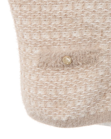 INGNI（イング） フェザーツイードニットカーディガン ﾍﾞｰｼﾞｭ/ｵﾌﾎﾜｲﾄ