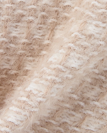 INGNI（イング） フェザーツイードニットカーディガン ﾍﾞｰｼﾞｭ/ｵﾌﾎﾜｲﾄ