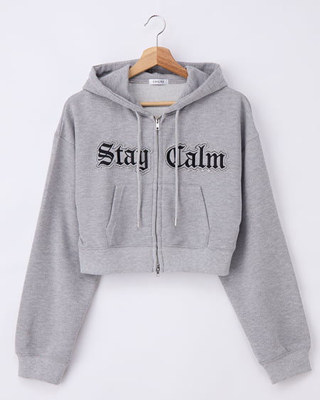 【11/4までの限定価格】ロゴジップスウェットショートパーカー