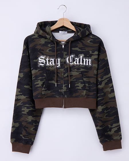 【11/18までの限定価格】ロゴジップスウェットショートパーカー