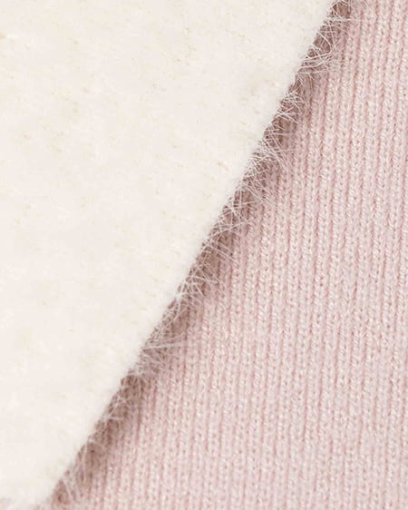 INGNI（イング） フェザー襟配色ニットカーディガン ﾋﾟﾝｸ/ｵﾌﾎﾜｲﾄ