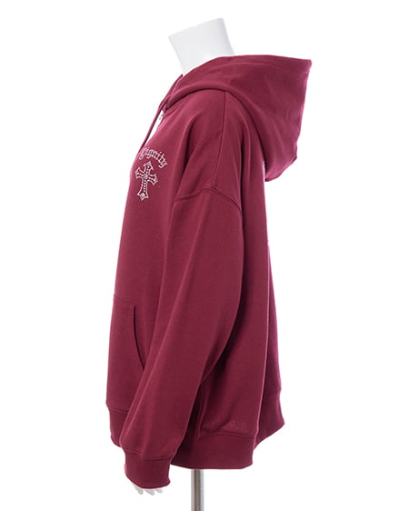 INGNI（イング） バックラインストーンクロススウェットチュニックパーカー ﾎﾞﾙﾄﾞｰ