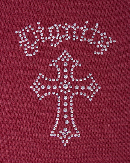 INGNI（イング） バックラインストーンクロススウェットチュニックパーカー ﾎﾞﾙﾄﾞｰ