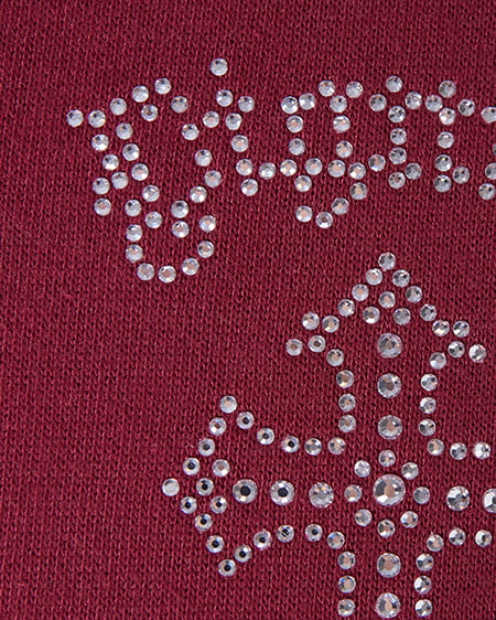 INGNI（イング） バックラインストーンクロススウェットチュニックパーカー ﾎﾞﾙﾄﾞｰ