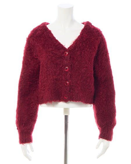 INGNI(イング) 2Wayシャギーニットカーディガン ボルドー