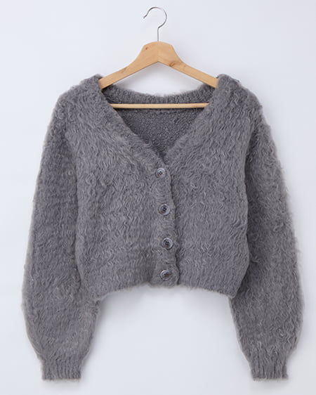 2Wayシャギーニットカーディガン