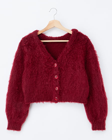 2Wayシャギーニットカーディガン