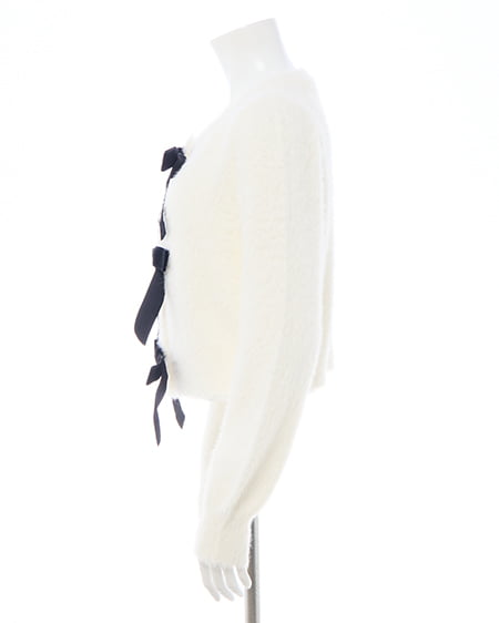 INGNI（イング） ベロアリボンフェザーニットカーディガン ｱｲﾎﾞﾘｰ