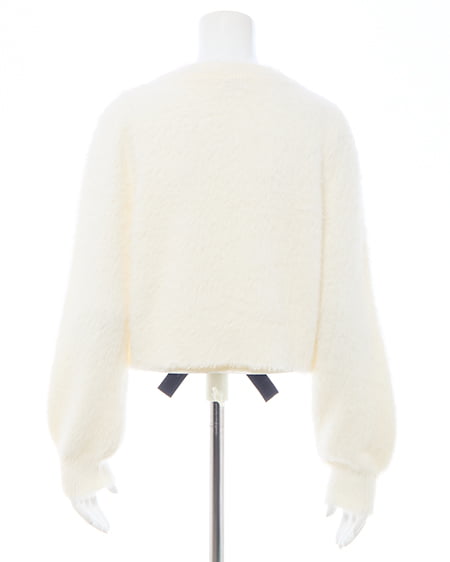 INGNI（イング） ベロアリボンフェザーニットカーディガン ｱｲﾎﾞﾘｰ