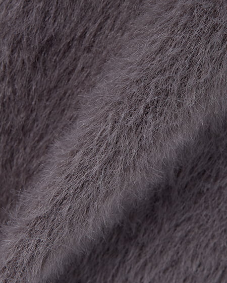 INGNI（イング） ベロアリボンフェザーニットカーディガン ﾁｬｺｰﾙｸﾞﾚｰ