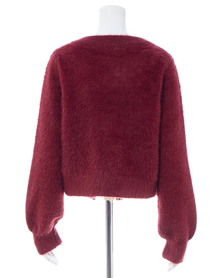 INGNI（イング） ベロアリボンフェザーニットカーディガン ﾎﾞﾙﾄﾞｰ