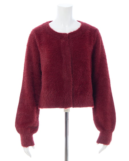 INGNI（イング） ベロアリボンフェザーニットカーディガン ﾎﾞﾙﾄﾞｰ