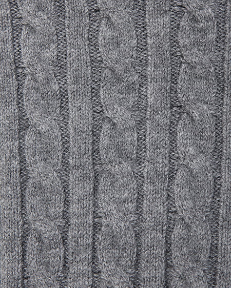 INGNI（イング） ポンポン付フェイクファーケーブルニットパーカー ｸﾞﾚｰ