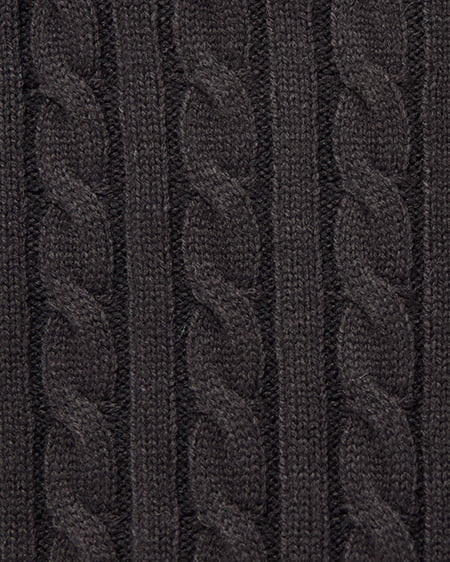 INGNI（イング） ポンポン付フェイクファーケーブルニットパーカー ｸﾛ