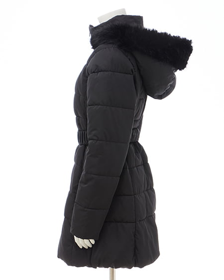 INGNI（イング） ファーフード付ウエストベルトエコダウンコート ｸﾛ