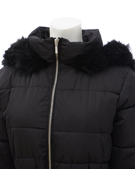 INGNI（イング） ファーフード付ウエストベルトエコダウンコート ｸﾛ