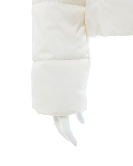 INGNI(イング) ショート丈ファーフード付ウエストベルトエコダウンコート オフホワイト