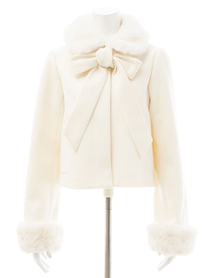 INGNI（イング） マルチWayビッグリボンショート丈コート ｵﾌﾎﾜｲﾄ