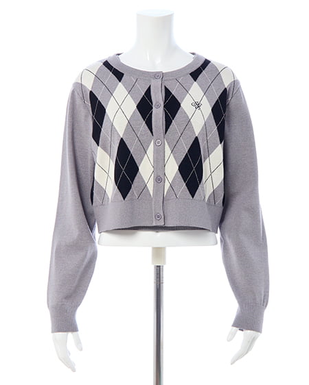 INGNI（イング） アーガイルニットカーディガン＋キャミセット ｸﾞﾚｰ