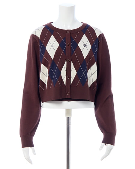 INGNI（イング） アーガイルニットカーディガン＋キャミセット ﾌﾞﾗｳﾝ