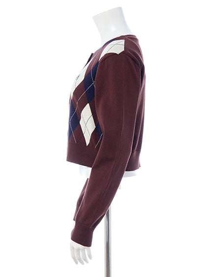 INGNI（イング） アーガイルニットカーディガン＋キャミセット ﾌﾞﾗｳﾝ