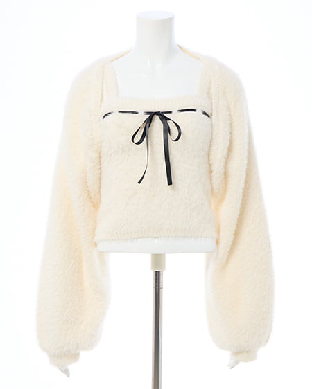 INGNI（イング） フェザーボレロニット＋ベアキャミセット ｵﾌﾎﾜｲﾄ