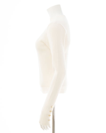 INGNI（イング） ボトルネック袖金ボタンニット ｵﾌﾎﾜｲﾄ