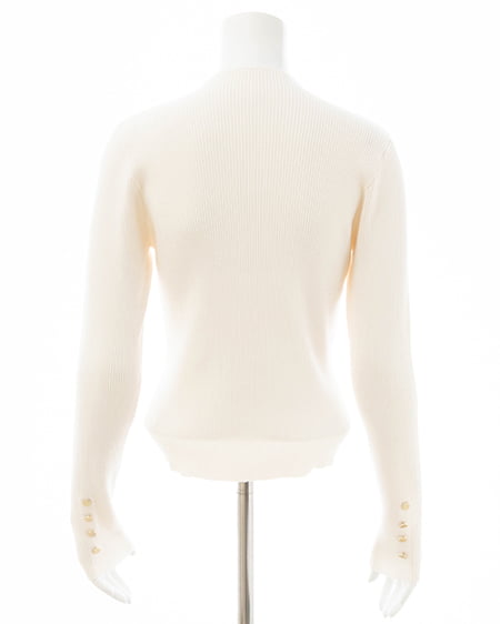 INGNI（イング） ボトルネック袖金ボタンニット ｵﾌﾎﾜｲﾄ