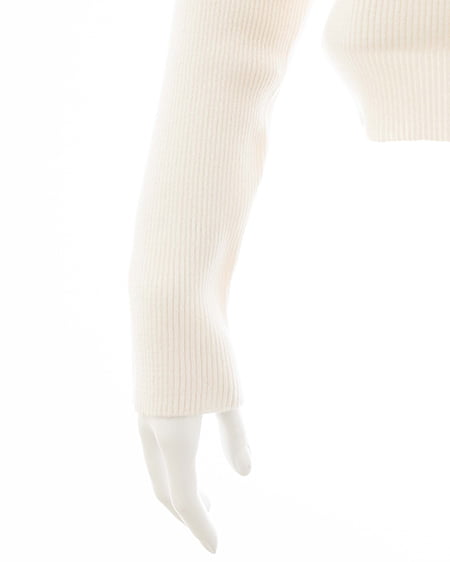 INGNI（イング） ボトルネック袖金ボタンニット ｵﾌﾎﾜｲﾄ