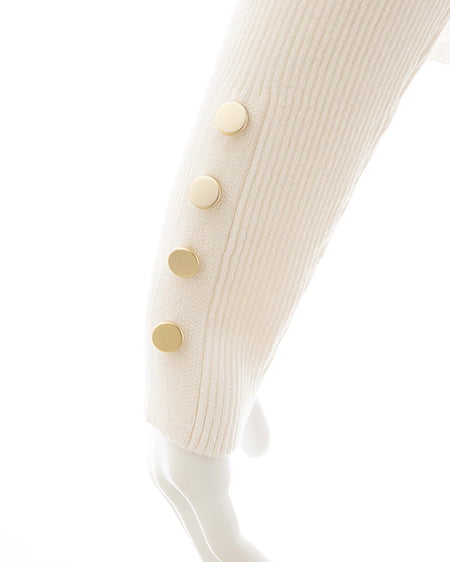 INGNI（イング） ボトルネック袖金ボタンニット ｵﾌﾎﾜｲﾄ