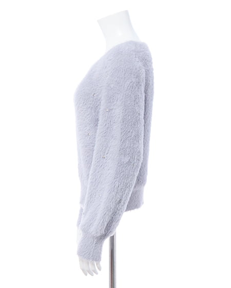 INGNI（イング） ビジュー付フェザーニット ｸﾞﾚｰ