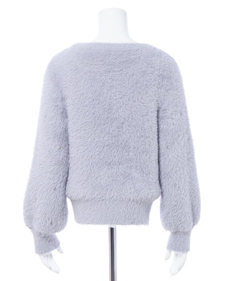 INGNI（イング） ビジュー付フェザーニット ｸﾞﾚｰ