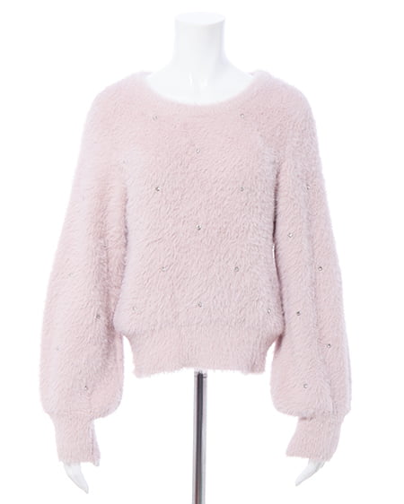 INGNI（イング） ビジュー付フェザーニット ﾋﾟﾝｸ