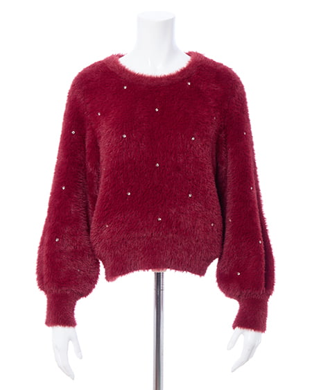 INGNI（イング） ビジュー付フェザーニット ﾎﾞﾙﾄﾞｰ