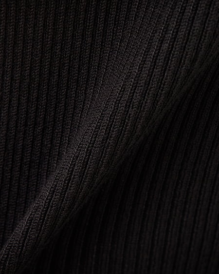 INGNI（イング） オフショルリボンビジューパーツリブニット ｸﾛ