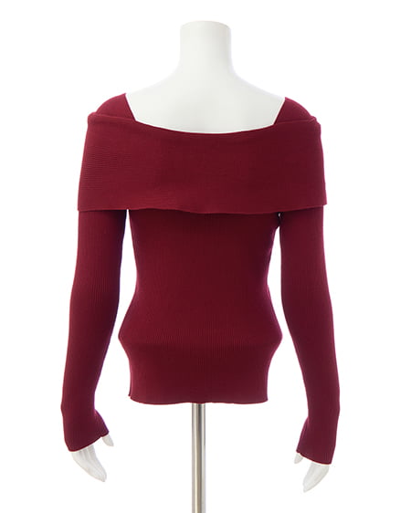 INGNI（イング） オフショルリボンビジューパーツリブニット ﾎﾞﾙﾄﾞｰ