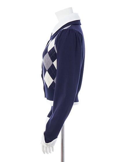 INGNI(イング) アーガイルシャツドッキングレイヤードニット コン