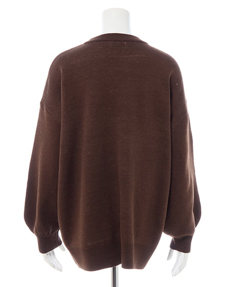 INGNI(イング) ジャガード3段ビッグロゴニット ブラウン/オフホワイト