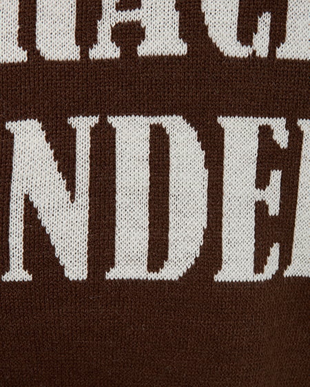 INGNI(イング) ジャガード3段ビッグロゴニット ブラウン/オフホワイト