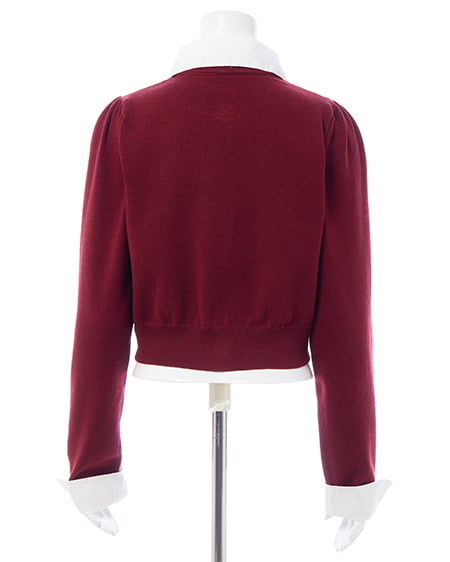 INGNI（イング） シャツレイヤード風長袖ニット ﾎﾞﾙﾄﾞｰ/ｵﾌﾎﾜｲﾄ