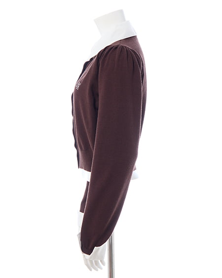 INGNI(イング) シャツレイヤード風長袖ニット ブラウン/オフホワイト