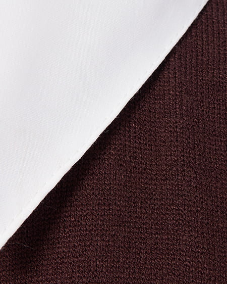 INGNI(イング) シャツレイヤード風長袖ニット ブラウン/オフホワイト